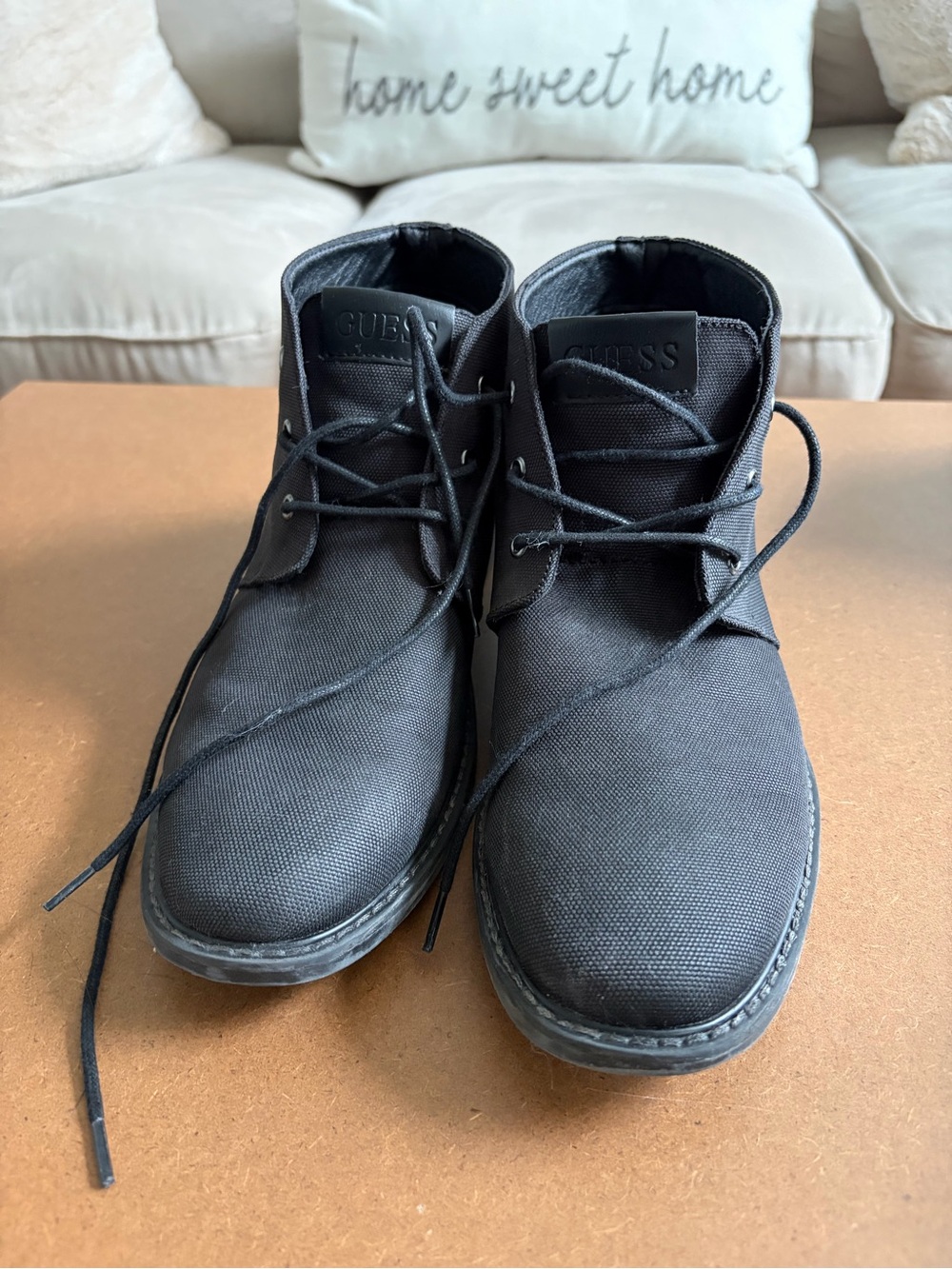 GUESS Men's Black Textile Chukka Boots